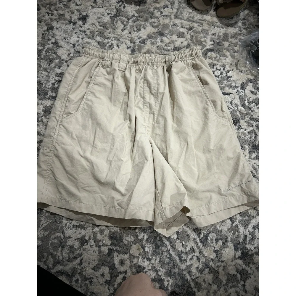 Columbia Men's‎ PFG Omni Shade Tan Swim Trunks Size Small (cut out lining)